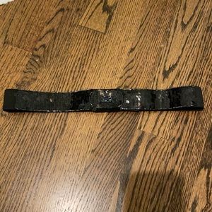BCBG sequined stretch black belt